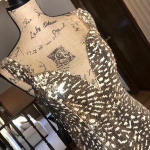 Tan & Gold Sequence Dress